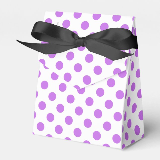 Lilac- und Weißpolka-Punkte Geschenkschachtel (Vorderseite)