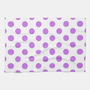 Lilac- und Weißpolka-Punkte Geschirrtuch