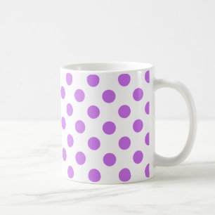 Lilac- und Weißpolka-Punkte Kaffeetasse