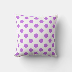 Lilac- und Weißpolka-Punkte Kissen