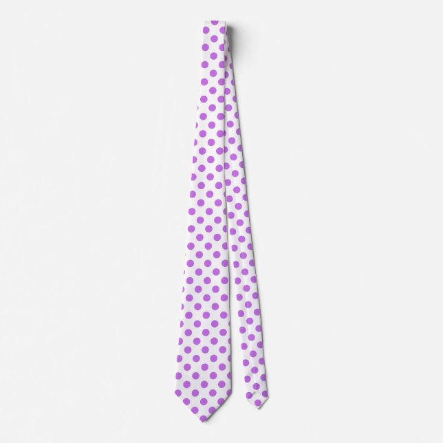 Lilac- und Weißpolka-Punkte Krawatte (Vorderseite)
