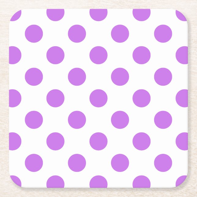 Lilac- und Weißpolka-Punkte Rechteckiger Pappuntersetzer (Vorderseite)