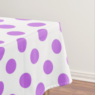 Lilac- und Weißpolka-Punkte Tischdecke
