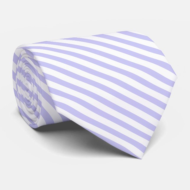 Lilac und White Diagonal Stripes Neck Tie Krawatte (Gerollt)
