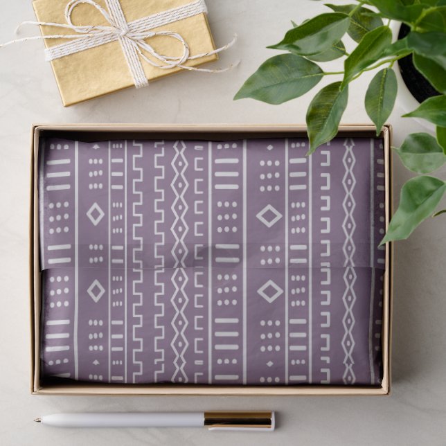 Lilac und White Modern Mudtuch Seidenpapier (Geschenk)