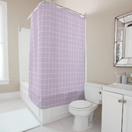 Lilac- und White-Windows-Karo Duschvorhang