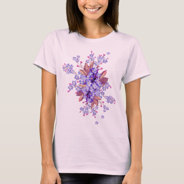 Lilac vergiss-me-not Blume Wedding T-Shirt (Vorderseite)
