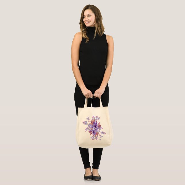 Lilac vergiss-me-not Blume Wedding Tragetasche (Vorderseite (Model))