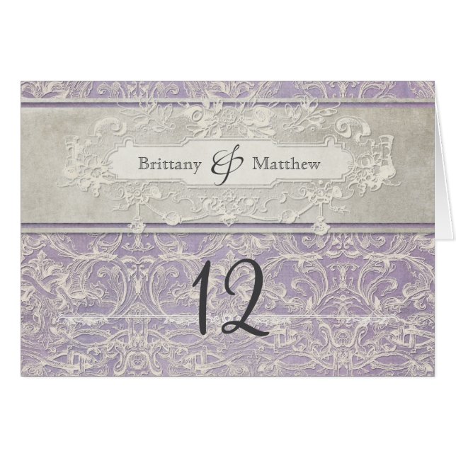 Lilac Vintag French Regency Lace Etched Wedding (Vorderseite (Horizontal))