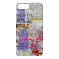 Lilac Violet Door Garden Balcony Zeichnend Malerei