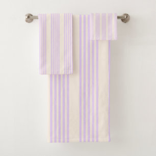 Lilac violet et beige cinq bandes motif
