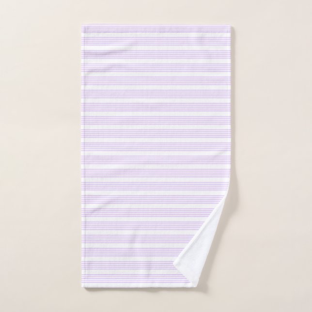 Lilac violet et blanc cinq bandes motif (Serviette à main)