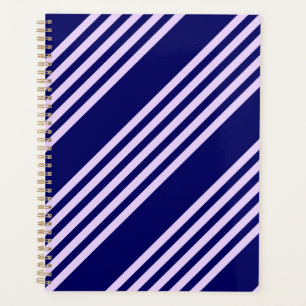 Lilac violet et bleu marine cinq bandes motif