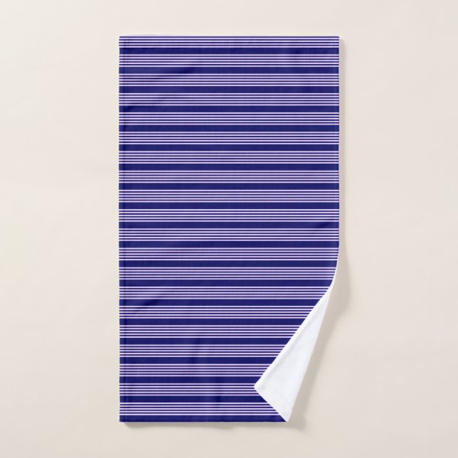Lilac violet et bleu marine cinq bandes motif (Serviette à main)