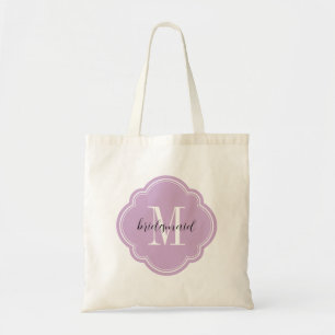 Lilac violet Monogramme Sac fourre-tout de la serv