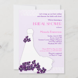 Lilac & Violets Bridress Brautparty 12x18 Einladung