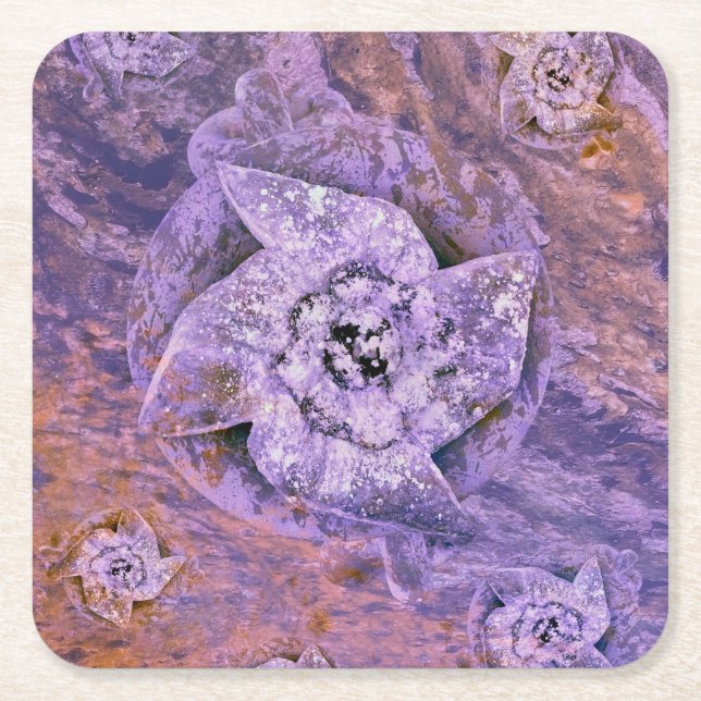 Lilac, violette pinwheel Wirbel im Meer Rechteckiger Pappuntersetzer (Vorderseite)