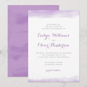 Lilac Watercolor Dip Hochzeit Einladung