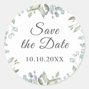 Lilac Watercolor Save the Date Gevor Runder Aufkleber