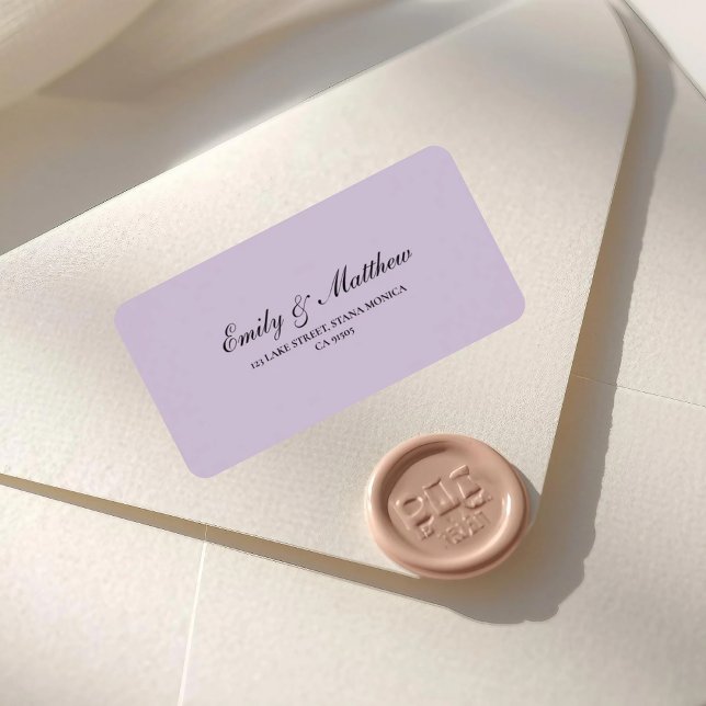 Lilac Wedding Return Address Label Adressaufkleber (Von Creator hochgeladen)