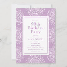 Lilac & White Mandala Blume 70. Geburtstag