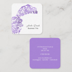Lilac & White Wildblume Quadratische Visitenkarte
