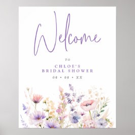 Lilac Wild Blume Brautparty Willkommen Poster