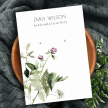 Lilac Wild Floral Fern Bunch Stuhl Earring Display