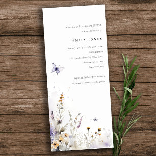 Lilac Wildblume Butterfly Garden Brautparty Einladung
