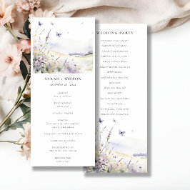 Lilac Wildblume Field Butterfly Wedding Program Einladung