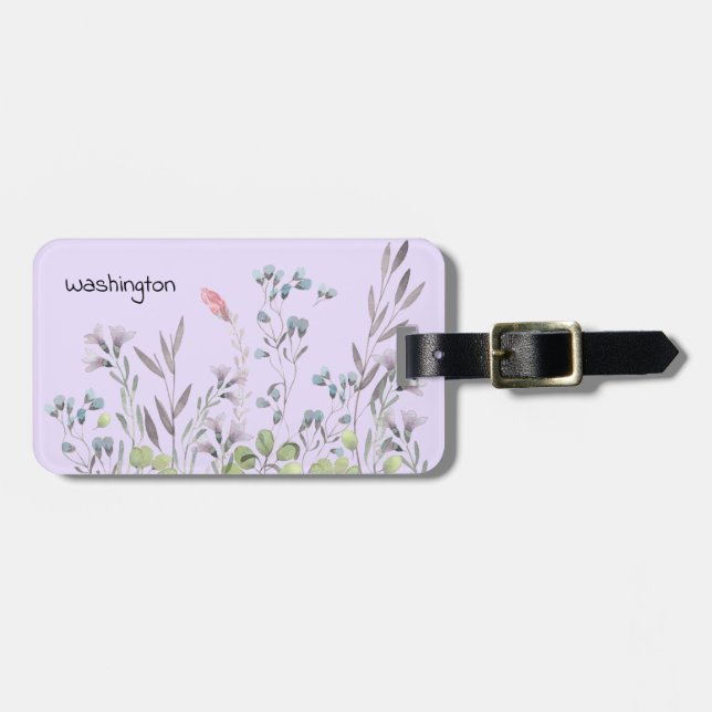 Lilac-Wildblumen mit Namen Gepäckanhänger (Vorderseite horizontal)