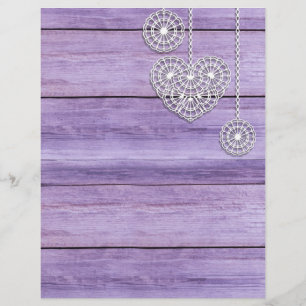 Lilac Wood und White Lace Scrapbook Paper