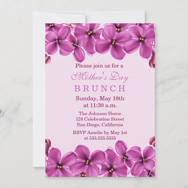 Lilac Wreath Fête des Mères Brunch Invitation (Devant)