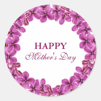 Lilac Wreath Happy Mütter Day Stickers