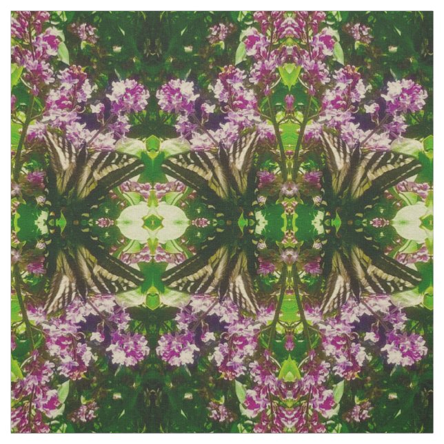 Lilac Yellow Butterfly Fabric Stoff (Muster)