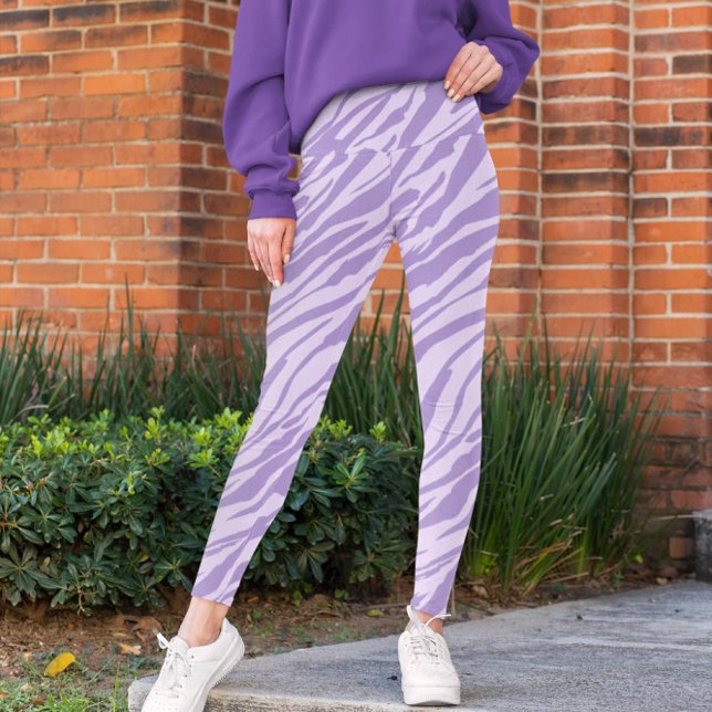 Lilac Zebra Wild Animal Pattern Leggings (Von Creator hochgeladen)