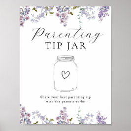 Lilacs and Lavender Parentation Tipp Jar Poster