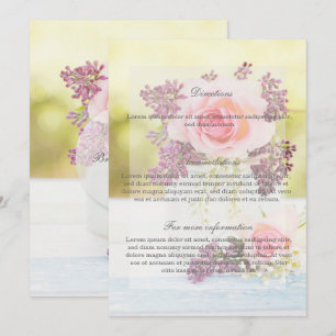 Lilacs and Rose Vintage Wedding Route Einladung