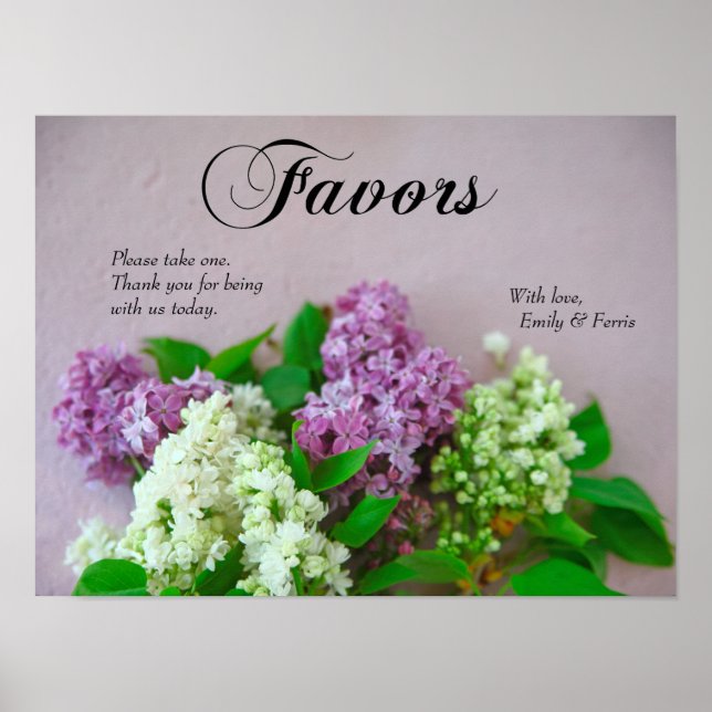 Lilacs auf blassrosa Untergrund Poster (Vorne)