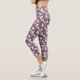 Lilacs auf Lila Capri Leggings