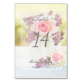 Lilacs et Rose Vintage Wedding Numéro de table