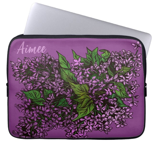 Lilacs Floral Laptopschutzhülle (Vorderseite)