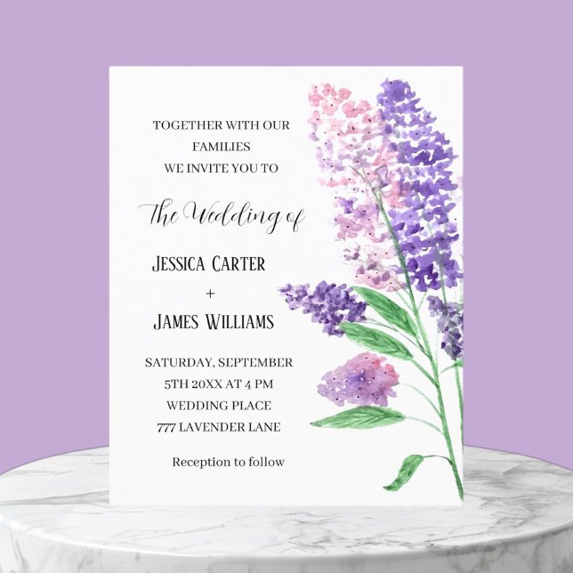 Lilacs Floral Watercolor Rustikale Hochzeit (Von Creator hochgeladen)