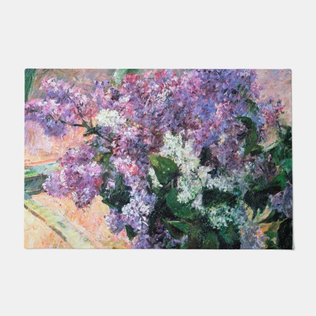 Lilacs in einem Fenster, Mary Cassatt Fußmatte (Vorderseite)