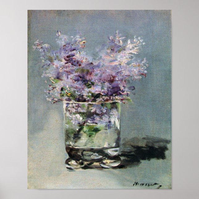 Lilacs in einem Glass Edouard Manet Kunst Poster (Vorne)