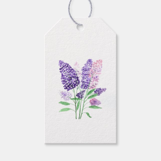 Lilacs lila Blumen Geschenkanhänger (Vorderseite)
