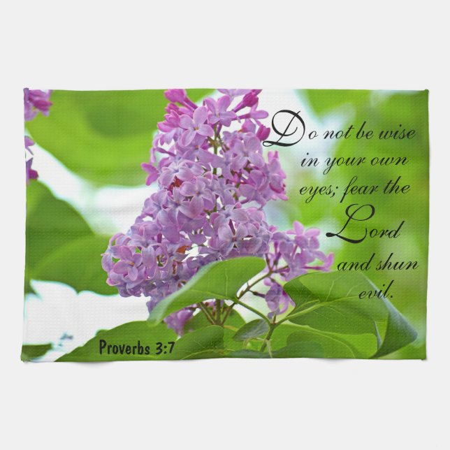 Lilacs Proverbes 3:7 Serviette de cuisine (Horizontal)