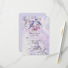 Lilacs und Bluebirds RSVP Karte