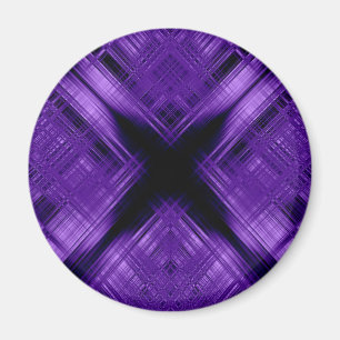 Lilaes Kreuz und Gitter Magnet