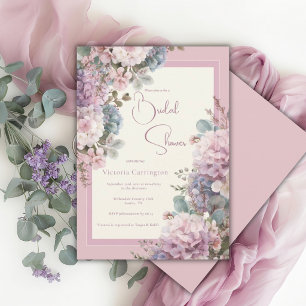 Lilafarbene Hortensien Elegante Babyparty zur Hoch Einladung